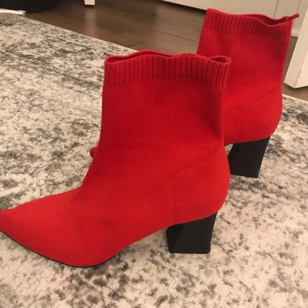 Zara red sock booties size 37